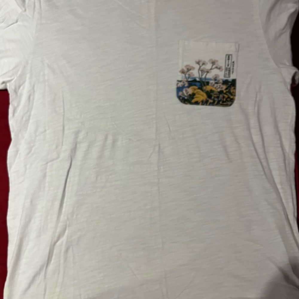 Uniqlo White Tee with Scenic Pocket